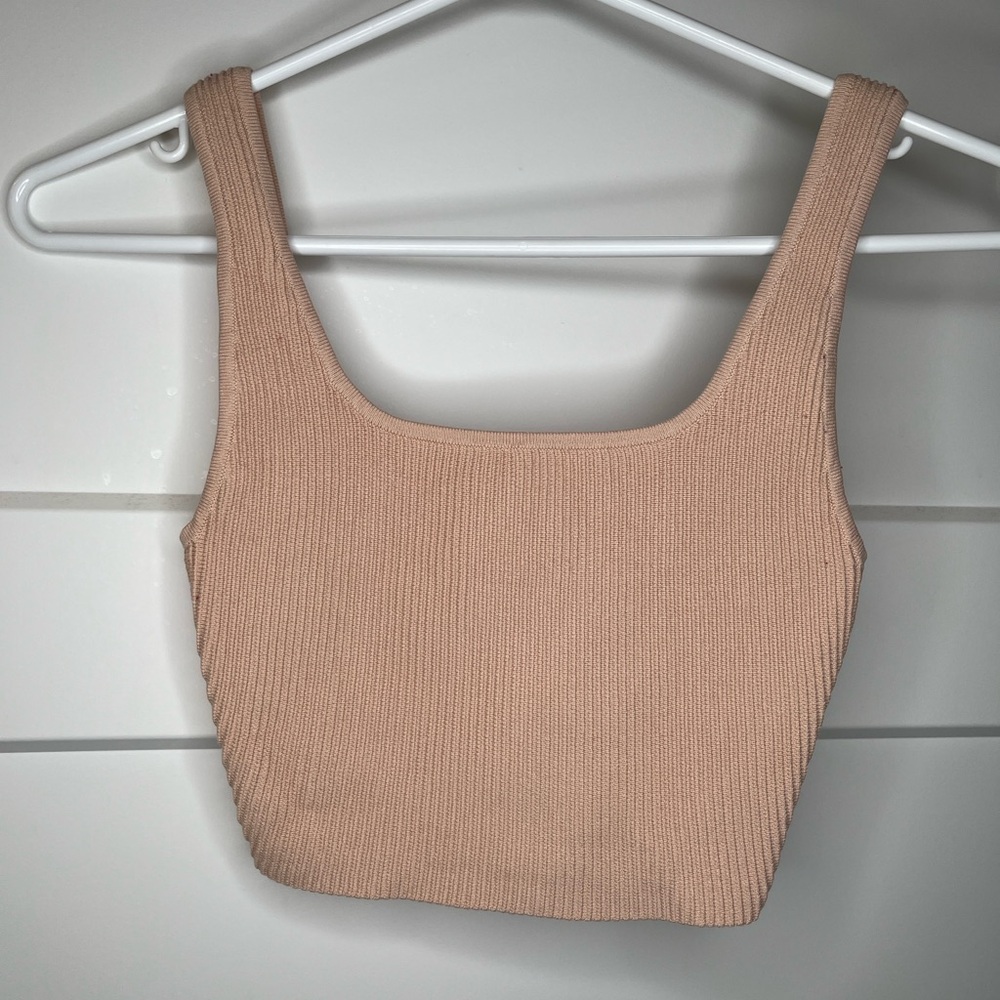 Babaton Beige Ribbed Tank Top - Picture 6 of 6